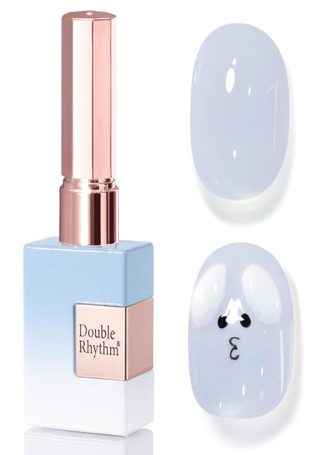 Double Rhythm 0.50 OZ Translucent Gel Polish Same Color Same Bottle Sheer Pastel Neutral Natural Milky 15 ML Jelly UV Nail Art DIY at Home (Blue-A1624) - Image 1